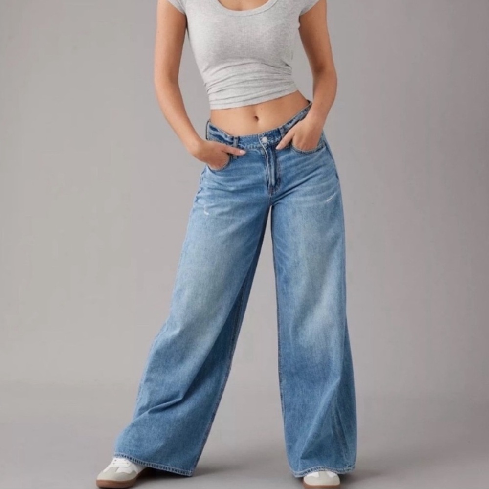 ae dreamy drape baggy ultra wide leg super high waisted jeans